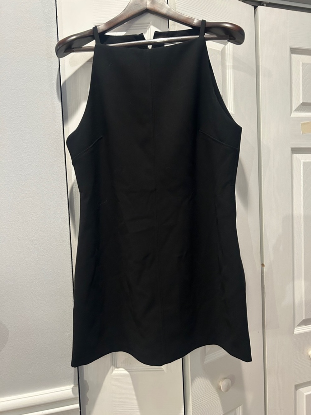 Zara Black Sleeveless Dress with Straight Neckline